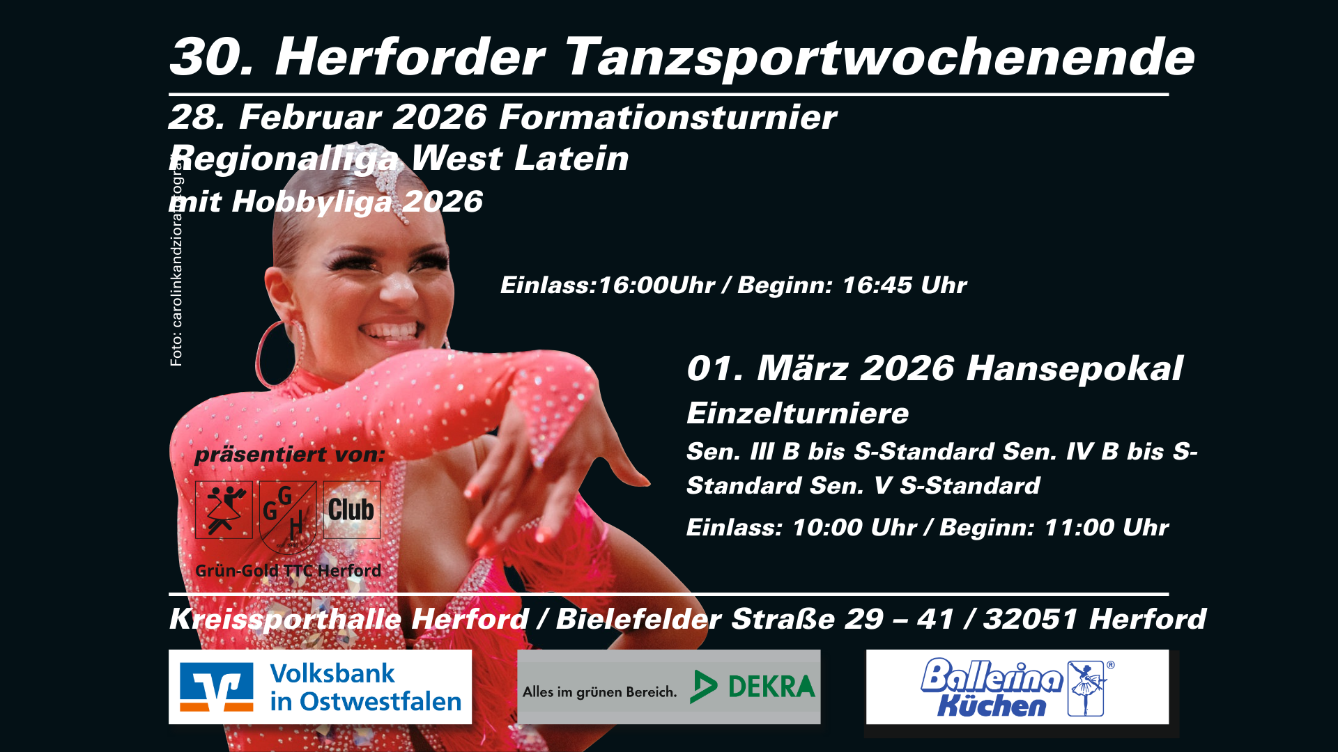 Plakat Herforder Tanzsportwochenende 2026